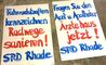 Ein Markenzeichen der Rhader SPD. Eigene Plakate. Sie auf dem heutigen Infostand für besondere Aufmerksamkeit sorgen.